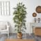 75" Bamboo Artificial Tree in Handmade Natural Jute Planter with Tassels